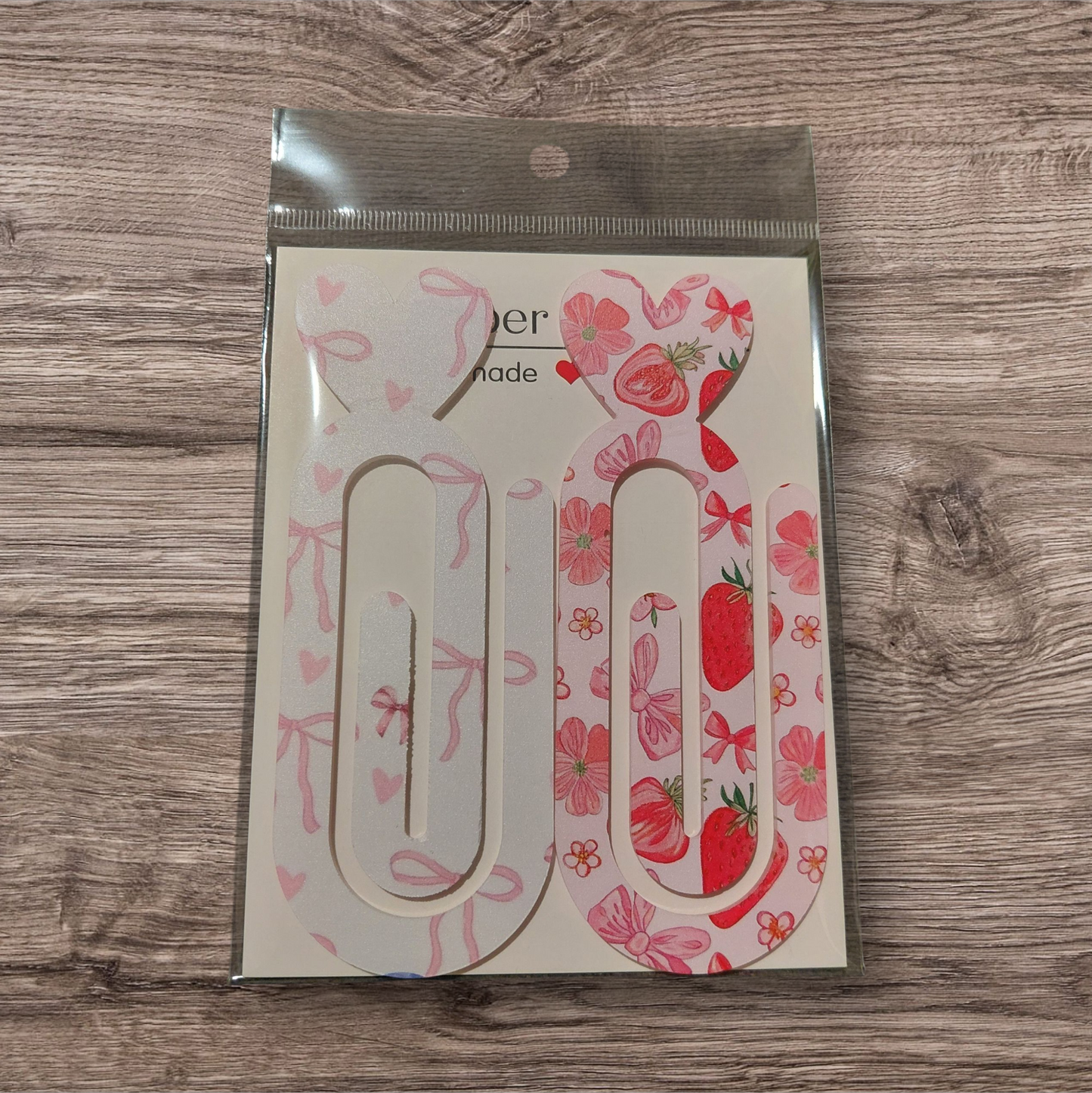 Design Graphic Bookmark Clip or Paper Clip Holder 2pc Set