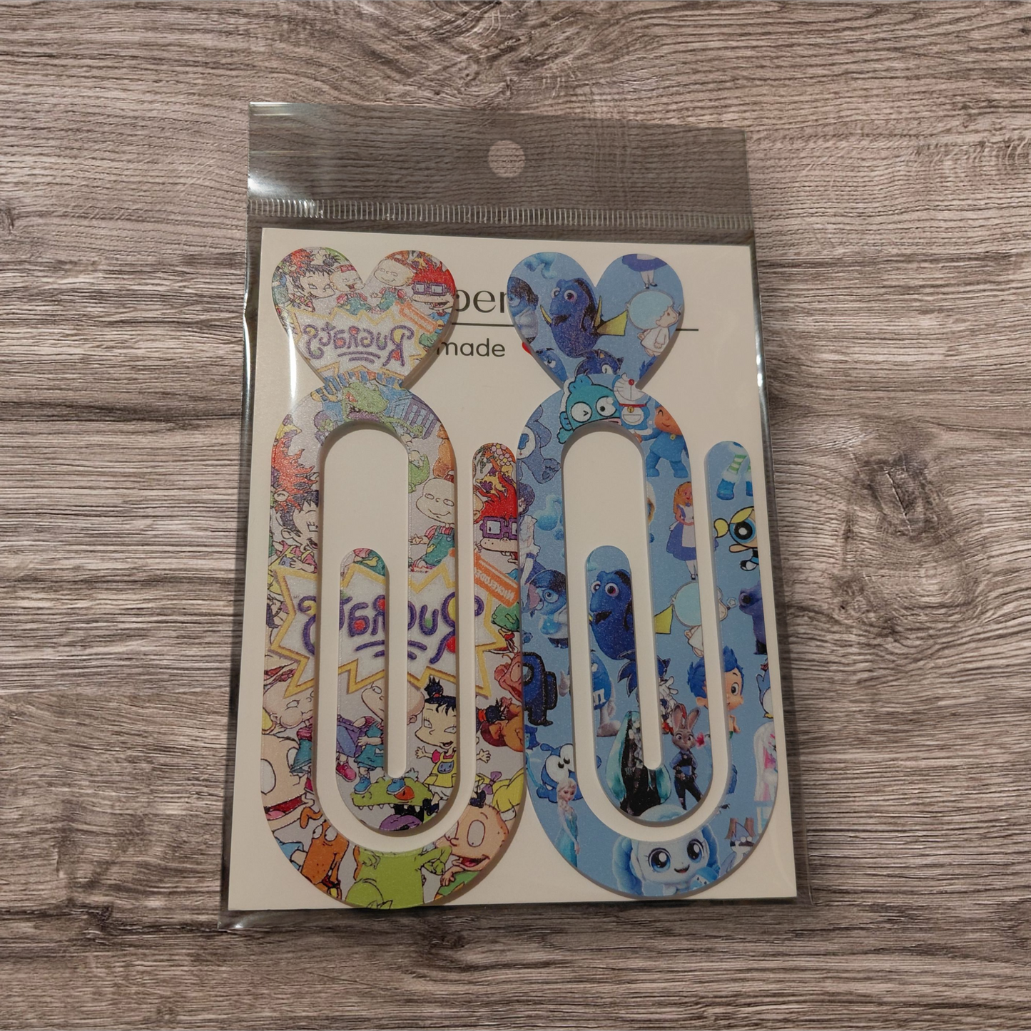 Design Graphic Bookmark Clip or Paper Clip Holder 2pc Set