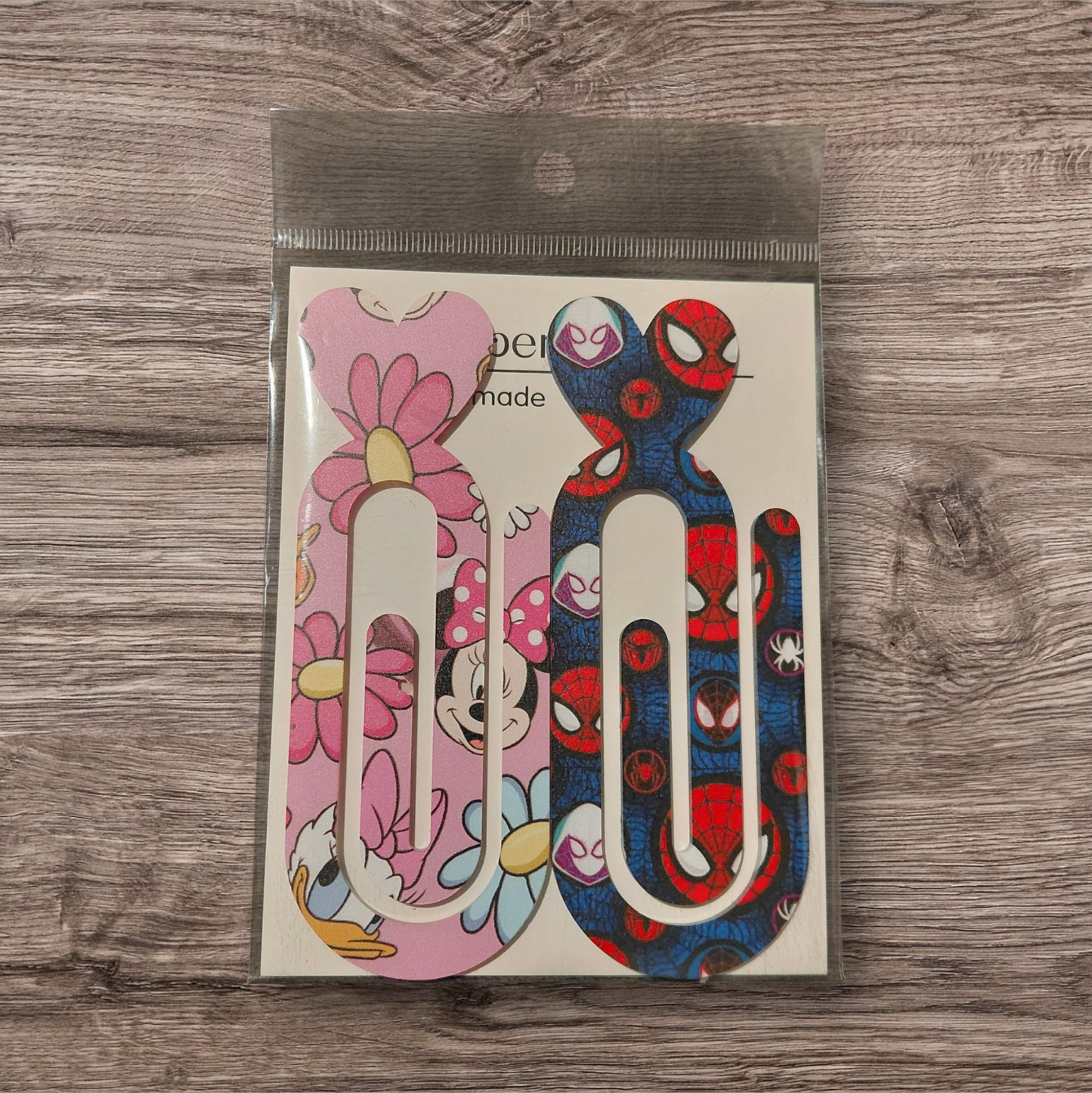 Design Graphic Bookmark Clip or Paper Clip Holder 2pc Set