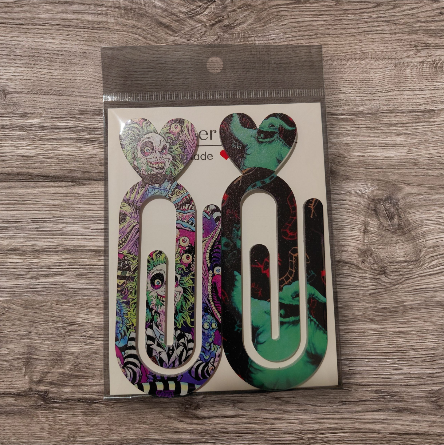 Design Graphic Bookmark Clip or Paper Clip Holder 2pc Set