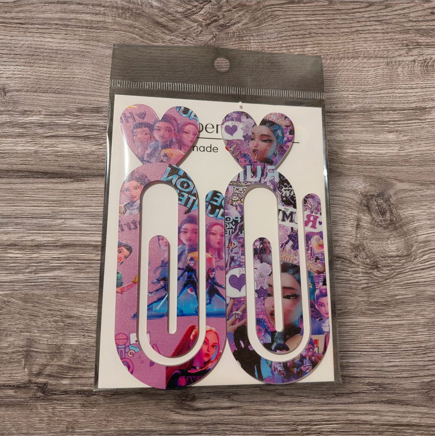 Design Graphic Bookmark Clip or Paper Clip Holder 2pc Set