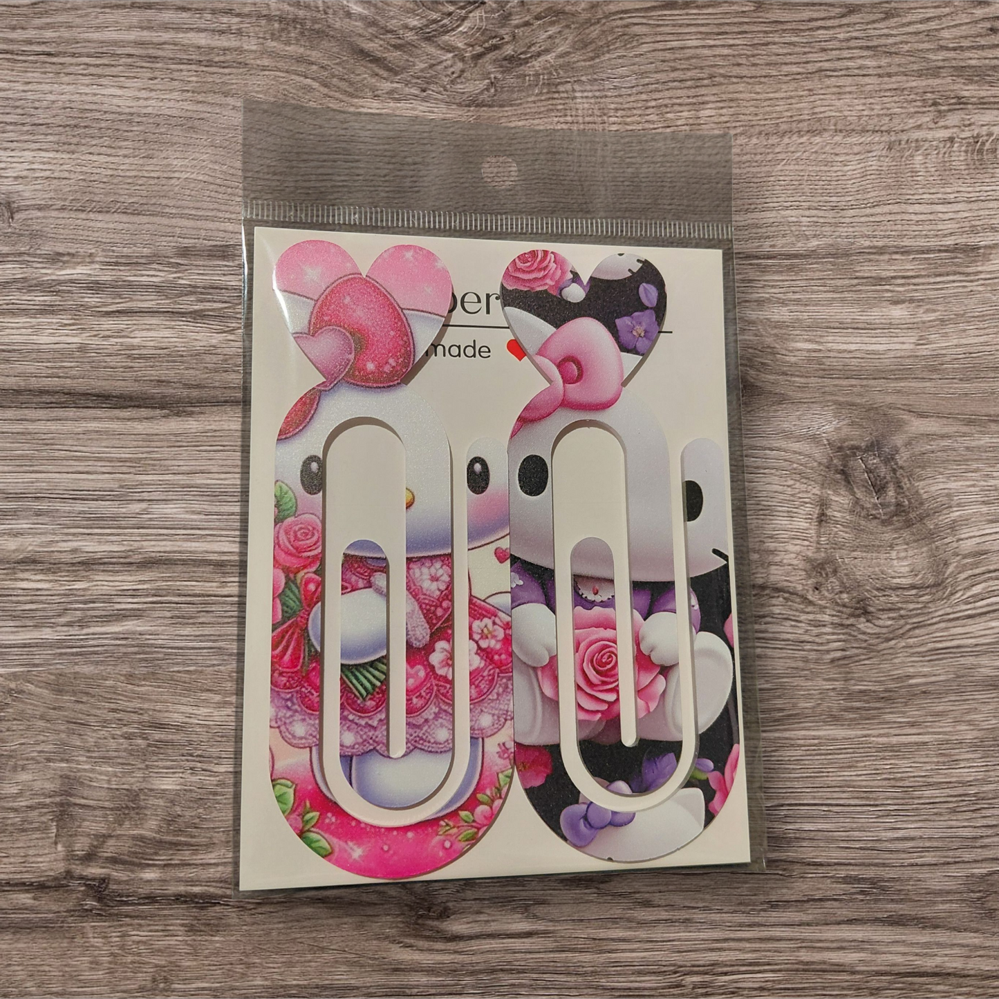 Design Graphic Bookmark Clip or Paper Clip Holder 2pc Set