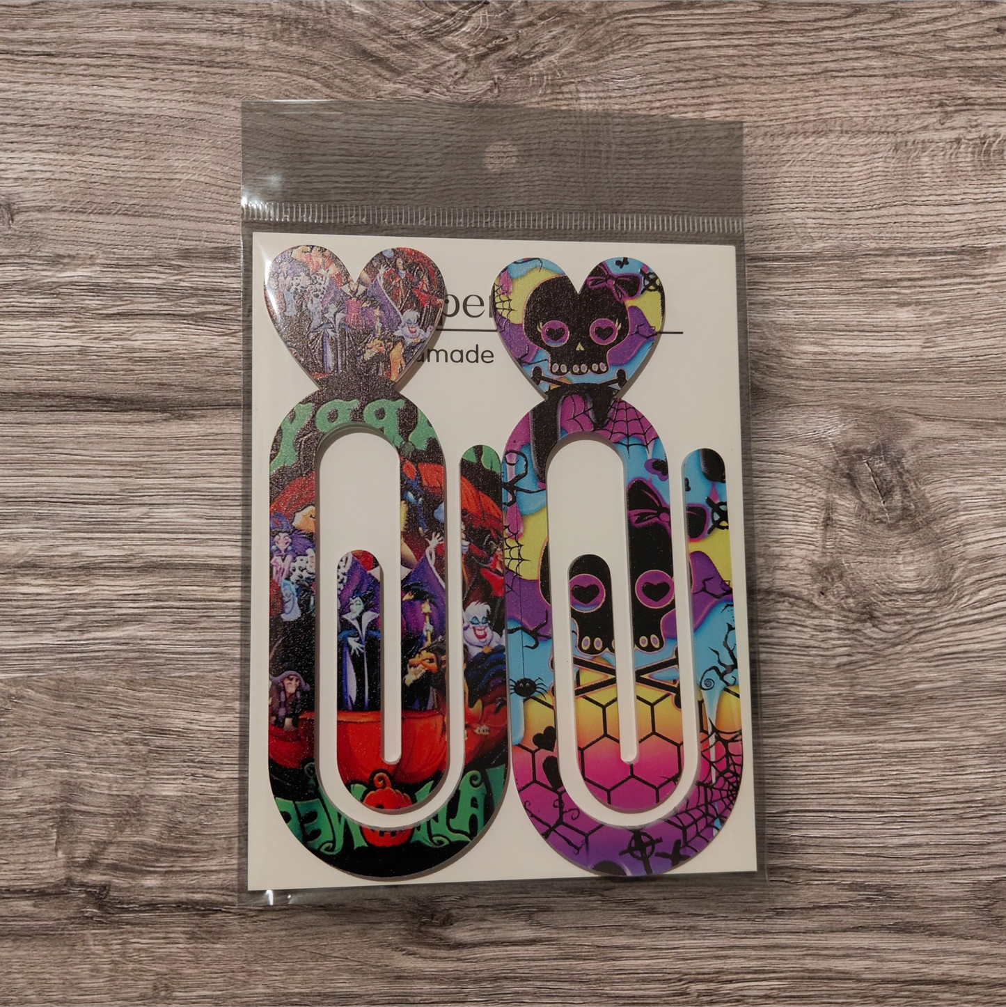 Design Graphic Bookmark Clip or Paper Clip Holder 2pc Set