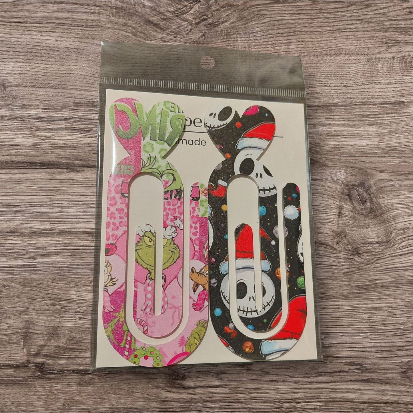 Design Graphic Bookmark Clip or Paper Clip Holder 2pc Set