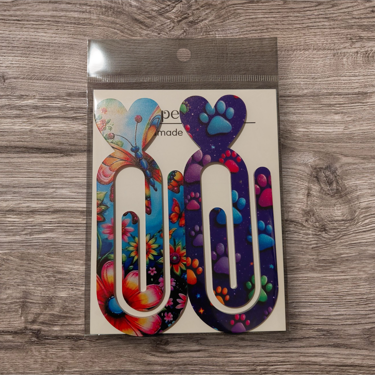 Design Graphic Bookmark Clip or Paper Clip Holder 2pc Set