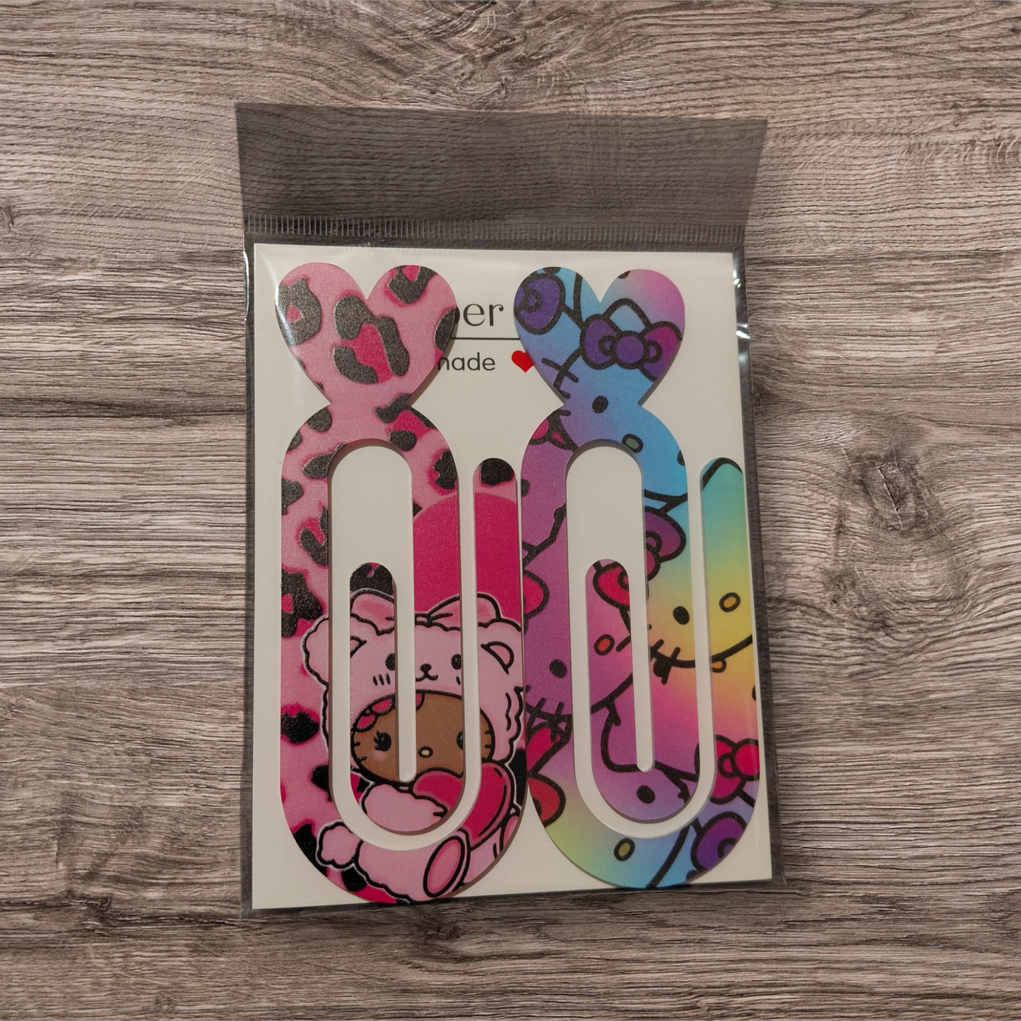 Design Graphic Bookmark Clip or Paper Clip Holder 2pc Set