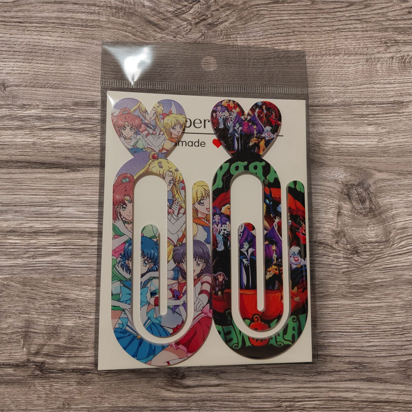 Design Graphic Bookmark Clip or Paper Clip Holder 2pc Set