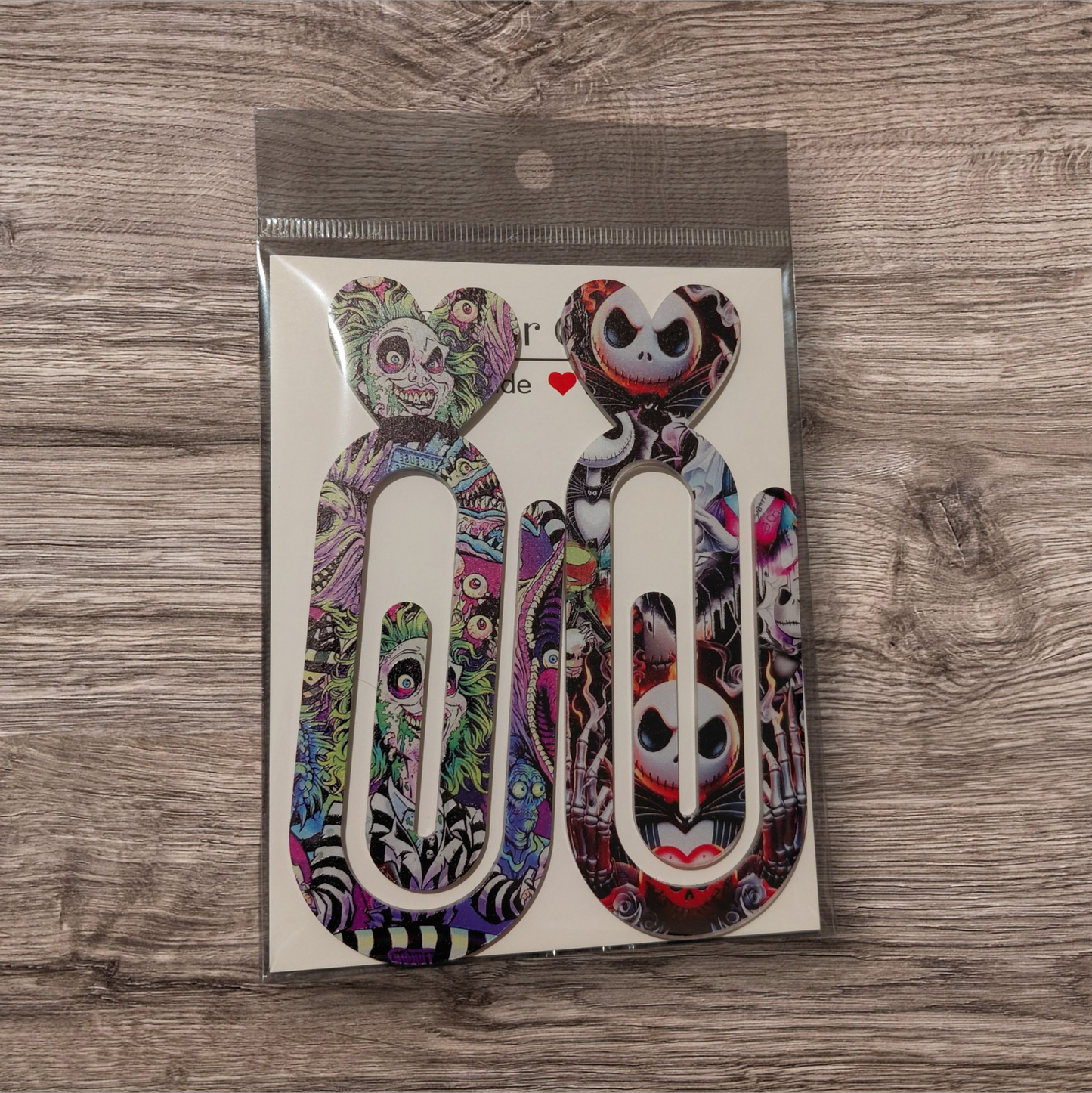 Design Graphic Bookmark Clip or Paper Clip Holder 2pc Set
